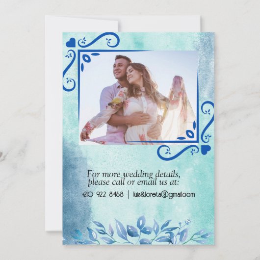 Scripture Save the Date Karte Grün gefunden (Rückseite)