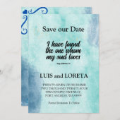 Scripture Save the Date Karte Grün gefunden (Vorne/Hinten)