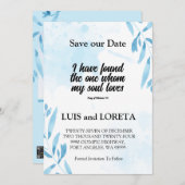 Scripture Save the Date Karte Ich habe White gefun (Vorne/Hinten)