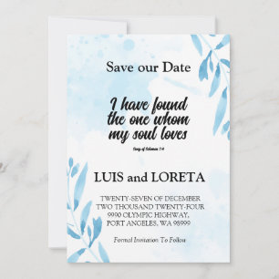 Scripture Save the Date Karte Ich habe White gefun