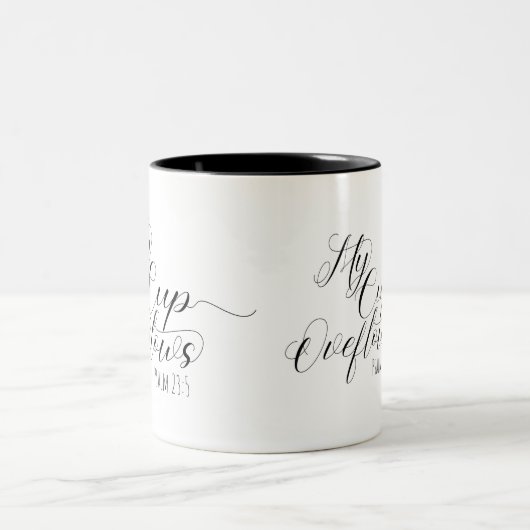Scripture Tasse Psalm 23:5 "My Cup Overflows" (Mittel)