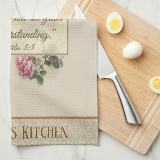 Scripture-Vers-Rosa-Rosen-mit Blumenreligiöses Geschirrtuch (Viertel Falte)