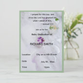 Scripture Verse Boy Baby Dedication Invitation Einladung (Stehend Vorderseite)