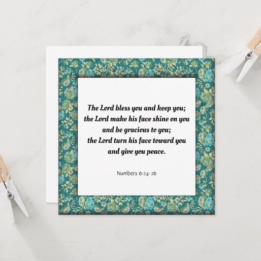 Scripture verse Numbers 6:24-26 Karte (Vorderseite/Rückseite Beispiel)
