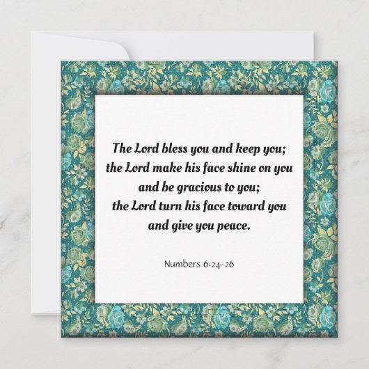 Scripture verse Numbers 6:24-26 Karte (Vorderseite)