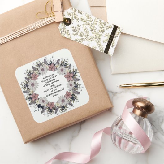 Scripture Verse Spirituelle Message Kingdom Quadratischer Aufkleber (Schenken)