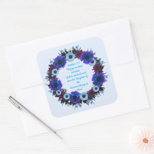 Scripture Verse Spirituelle Message Kingdom Quadratischer Aufkleber (Umschlag)