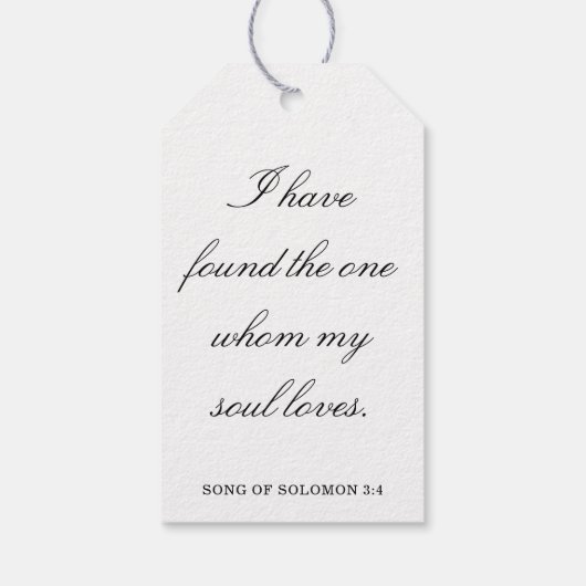 Scripture Wedding Centerpiece, Bridal Shower Decor Geschenkanhänger (Rückseite)