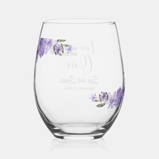 Scripture Wedding Glasses Weinglas Ohne Stiel (Rückseite)