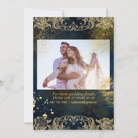 Scripture Wedding Invitation Card I found Blue Einladung (Rückseite)