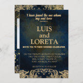 Scripture Wedding Invitation Card I found Blue Einladung (Vorne/Hinten)