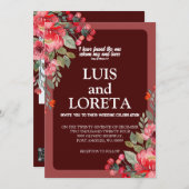 Scripture Wedding Invitation Card I found Red Einladung (Vorne/Hinten)