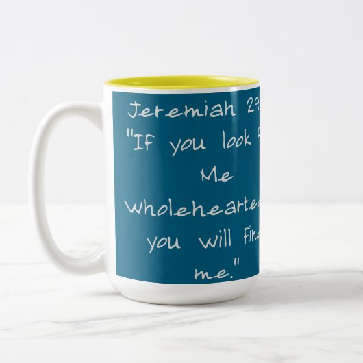 Scripture Zweifarbige Tasse (Links)