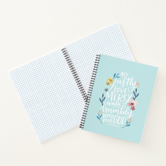 Scripturenheft, handwerklich gefertigt. Micah 6:8 Notizblock (Innenseite)