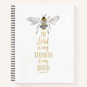 Scripturenheft mit Aquarellbiene. Psalm 28:7 Notizblock (Vorderseite)