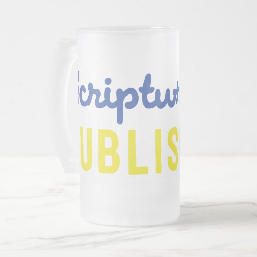 Scriptwriters, die Blau/Goldbier-Tasse Mattglas Bierglas (Vorderseite Links)