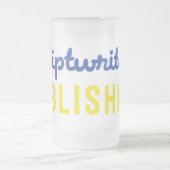 Scriptwriters, die Blau/Goldbier-Tasse Mattglas Bierglas (Mittel)