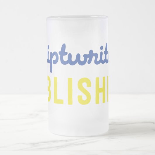 Scriptwriters, die Blau/Goldbier-Tasse Mattglas Bierglas (Mittel)