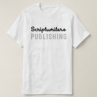 Scriptwriters-Veröffentlichenschwarzer/silberner T-Shirt