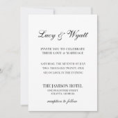 Scripty Black & White Modern Wedding Einladung (Vorderseite)