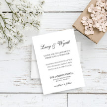 Scripty Black & White Modern Wedding Einladung