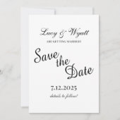 Scripty Black & White Save the Date (Vorderseite)