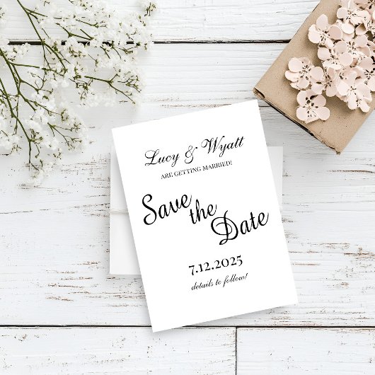 Scripty Black & White Save the Date