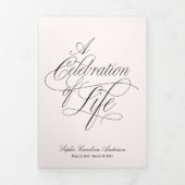 Scripty Celebration of Life Program Dreifach Gefaltete Einladung (Cover)
