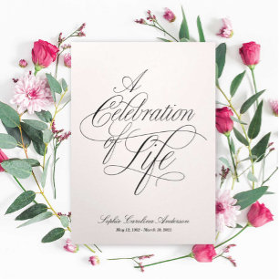 Scripty Celebration of Life Program Dreifach Gefaltete Einladung
