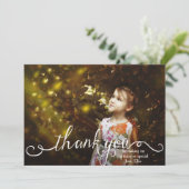 Scripty danken Ihnen Fotokarte Dankeskarte (Stehend Vorderseite)