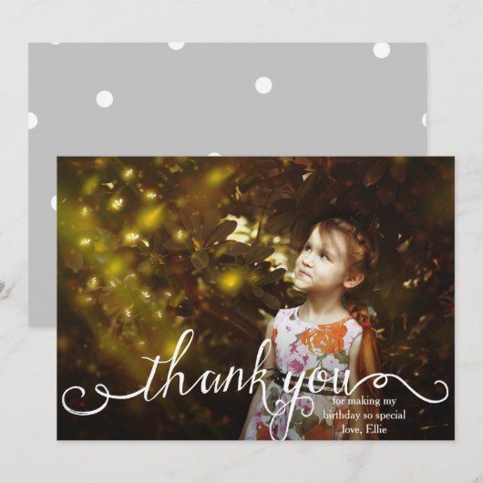 Scripty danken Ihnen Fotokarte Dankeskarte (Vorne/Hinten)