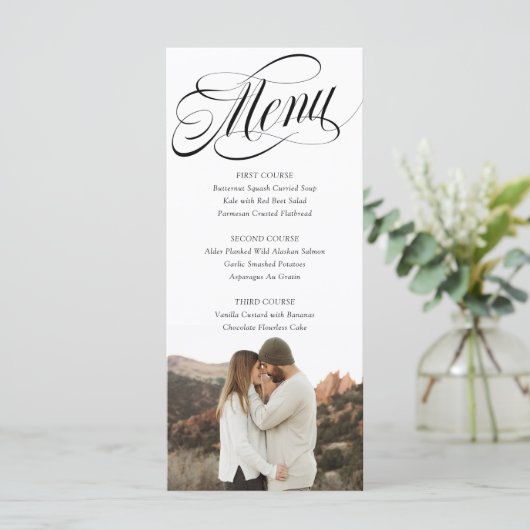 Scripty Foto Wedding Day Menu Programm (Stehend Vorderseite)