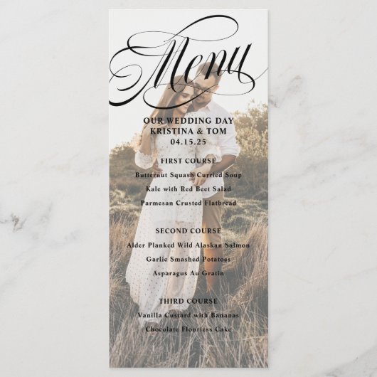 Scripty Foto Wedding Day Menu Programm (Vorderseite)
