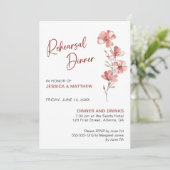 SCRIPY Coral Watercolor Probe Abendessen Einladung (Stehend Vorderseite)