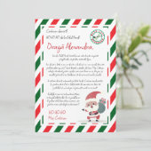 Scrisoare de la Mos Craciun Rosu Verde Einladung (Stehend Vorderseite)