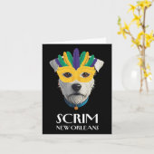 Scrivener Der Runaway Hund New Orleans Funny Mardi Karte (Gelbe Blume)