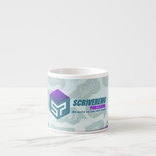 Scriveremo Logo und Hintergrund Espressotasse (Vorderseite)