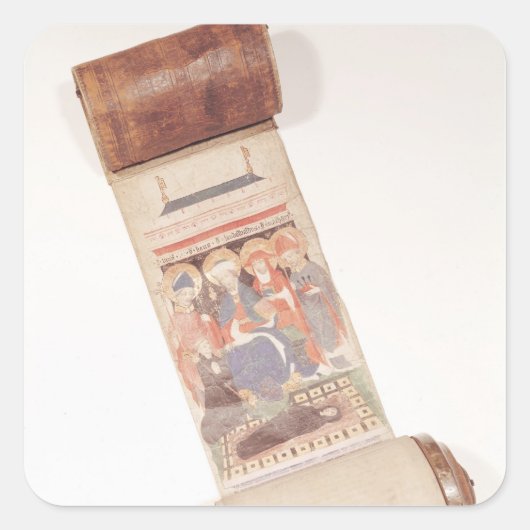 Scroll, 1406 quadratischer aufkleber (Vorderseite)