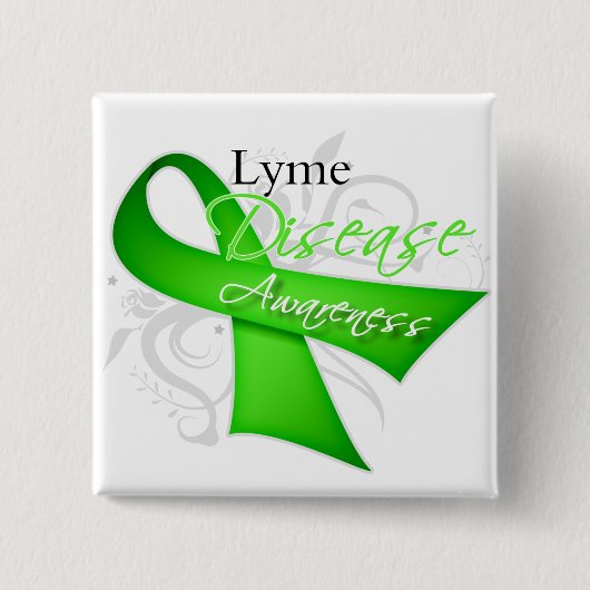 Scroll-Band - Lyme-Borreliose-Bewusstsein Button (Vorderseite)