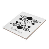 Scroll Black Spades Thunder_Cove im Tattoo-Stil Fliese (Seite)