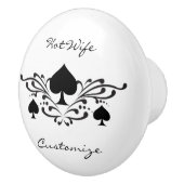 Scroll Black Spades Thunder_Cove im Tattoo-Stil Keramikknauf (Rechts)