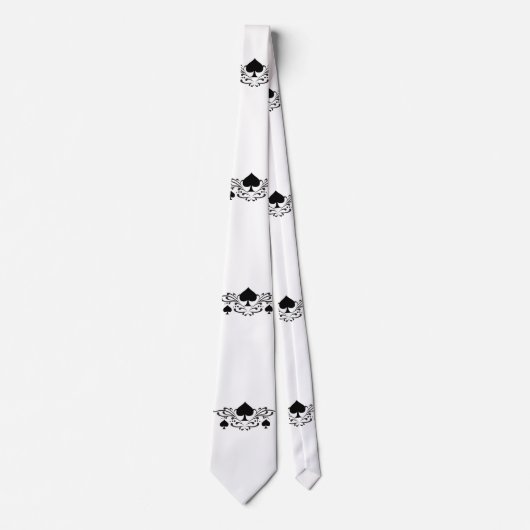Scroll Black Spades Thunder_Cove im Tattoo-Stil Krawatte (Vorderseite)