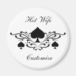 Scroll Black Spades Thunder_Cove im Tattoo-Stil Magnet