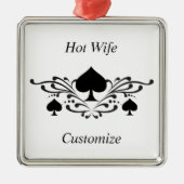 Scroll Black Spades Thunder_Cove im Tattoo-Stil Ornament Aus Metall (Vorne)