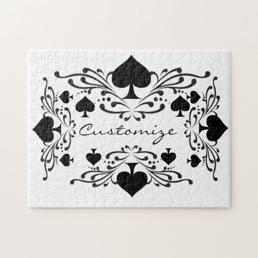 Scroll Black Spades Thunder_Cove im Tattoo-Stil Puzzle (Horizontal)