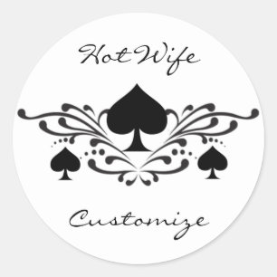 Scroll Black Spades Thunder_Cove im Tattoo-Stil Runder Aufkleber