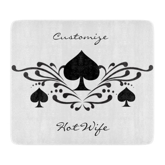 Scroll Black Spades Thunder_Cove im Tattoo-Stil Schneidebrett (Vorderseite)