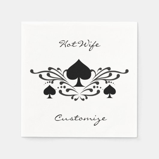 Scroll Black Spades Thunder_Cove im Tattoo-Stil Serviette (Vorderseite)