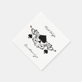 Scroll Black Spades Thunder_Cove im Tattoo-Stil Serviette (Ecke)