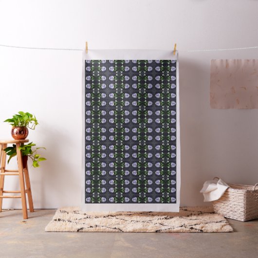 Scroll & Blue Blume 56" Combed Baumwollstoff Stoff (Beispiel)